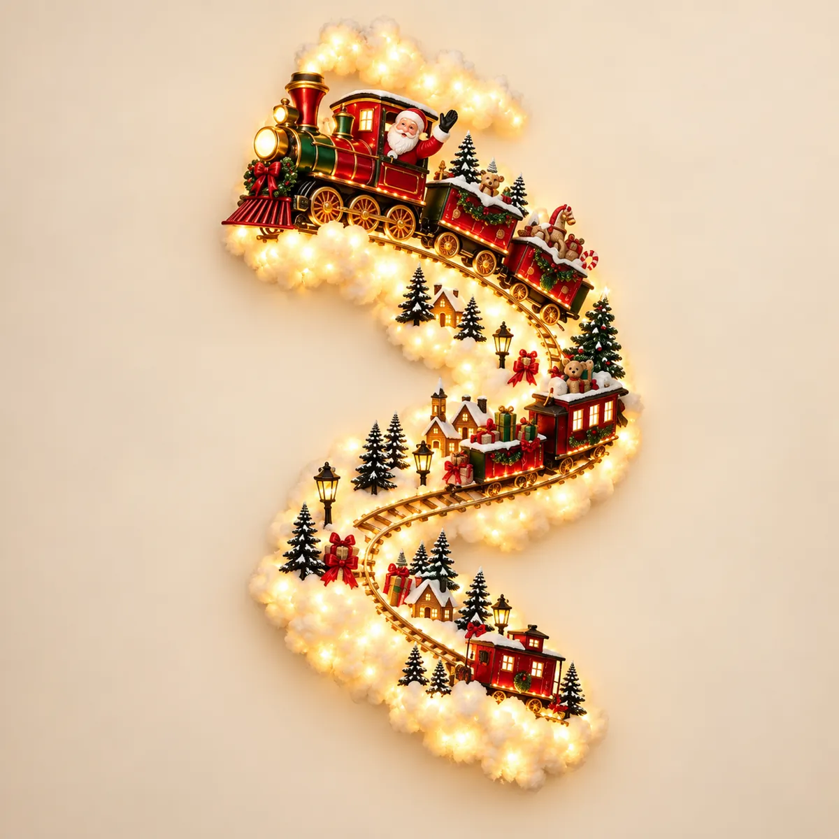 Close view of the Santa Train Light design